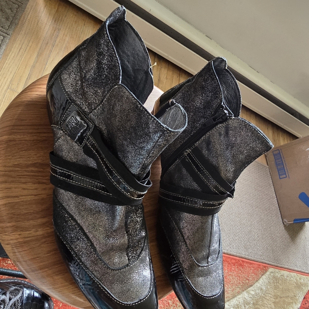 Black and Silver High-Top Sneakers